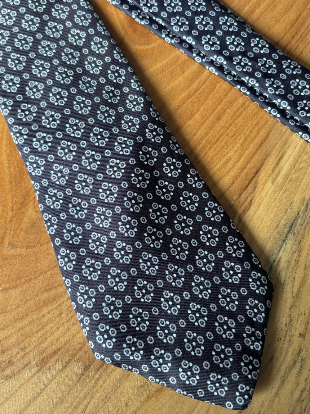 Vintage Christian Dior Cravates Silk Tie Paris New York Geometric Medallion